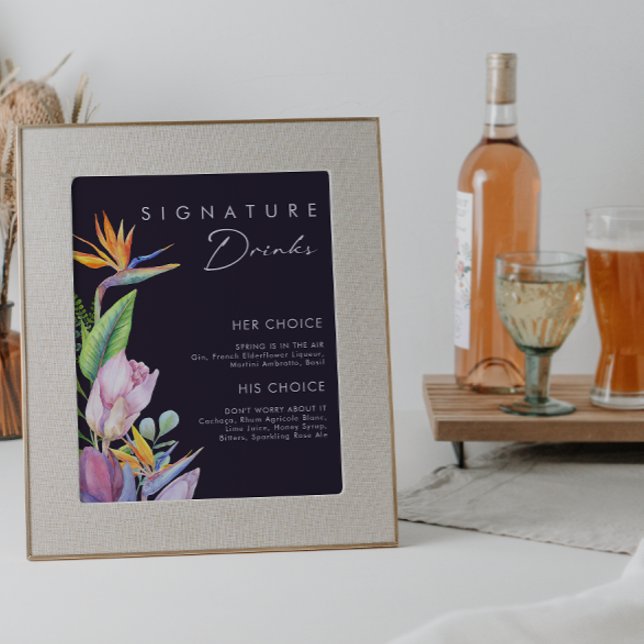 Póster Floral tropical colorida | Bebidas Purple Signatur (Subido por el creador)