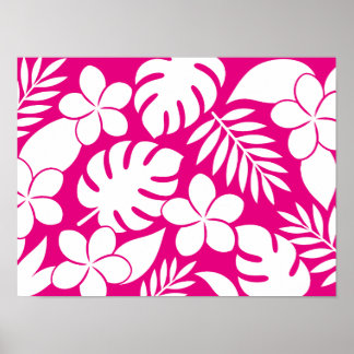 Póster floral tropical para colorear a mano y exhi
