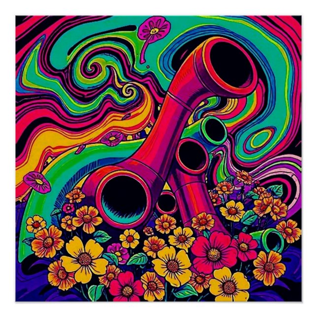 Póster Floral tubular 3 (Anverso)