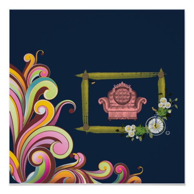 Poster floral victoriano (Anverso)