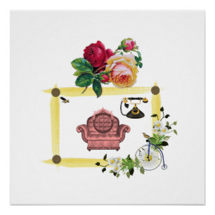 Poster floral victoriano