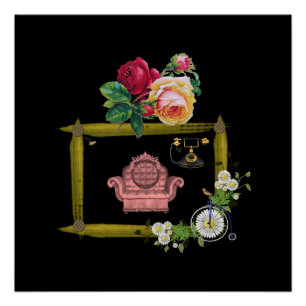 Poster floral victoriano