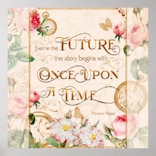 Póster Floral Vintage “Érase Una Vez” Cita Inspiradora