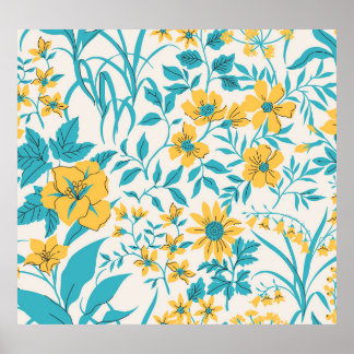 Póster Floral vintage: Liberty Motif Seamless