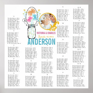 Póster Floral Vintage Modern Mason Jar Soportes