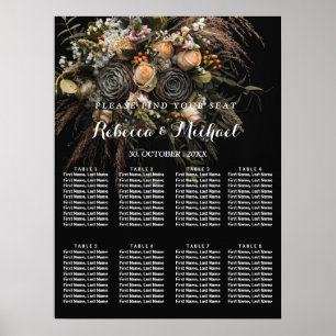 Póster Floral vintage oscuro