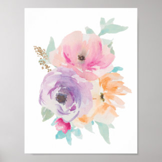 Póster Floral Watercolor Bouquet Poster II