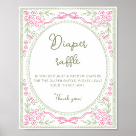 Póster Floral Wildflower Girl Diaper Raffle