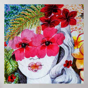 Póster Floral Woman