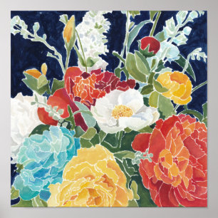 Póster Florales de Medianoche I