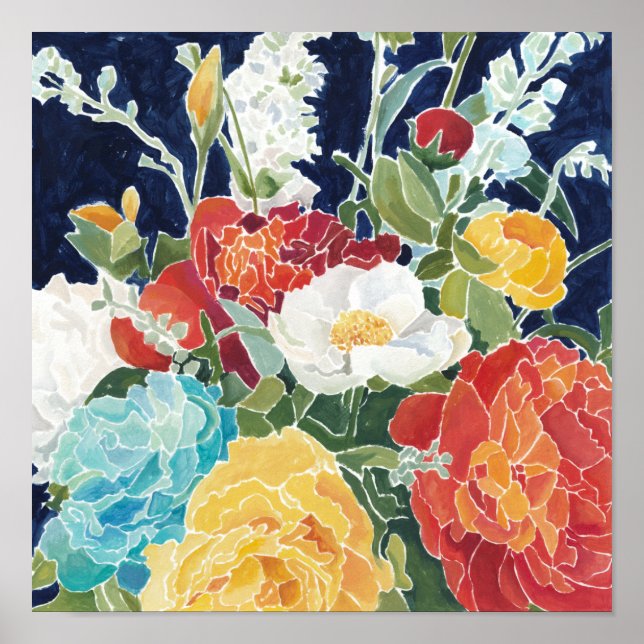 Póster Florales de Medianoche I (Frente)