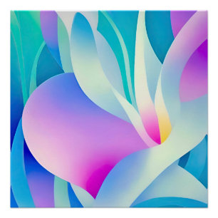 Póster Florales que flotan en Pastel