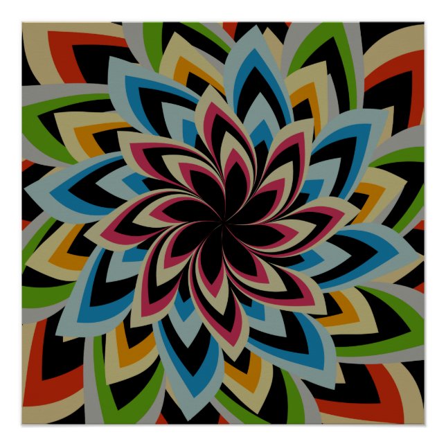 PÓSTER FLORALES REMOLINO COLORIDOS (Anverso)