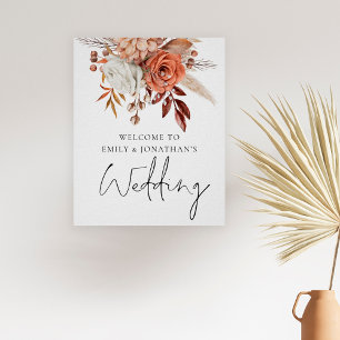 Póster Florales rústicas de otoño dan la bienvenida al Bo