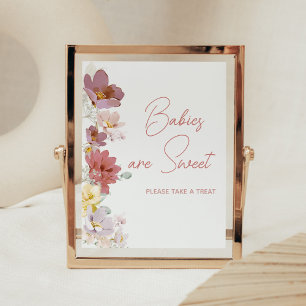 Póster Florals Baby Bloom Baby Shower Los bebés son dulce