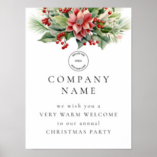 Póster Florals Berry Bienvenida Empresa Navidades Logo Fi
