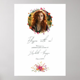 Póster Florece conmigo Fiesta de Graduación Floral de Bie