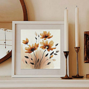 Póster Florece sepia