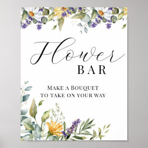 Póster Florecer Flor Silvestre Floral De Pradera Barr