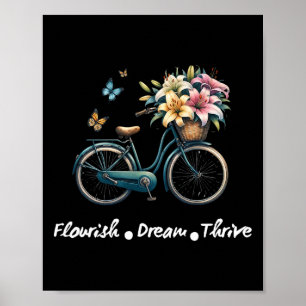 Póster Florecer Sueño Prosperar Floral Bicicleta Sutil 86