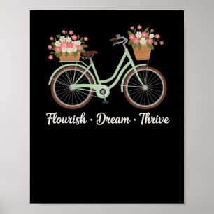 Póster Florecer Sueño Prosperar Floral Bicicleta Trump Su