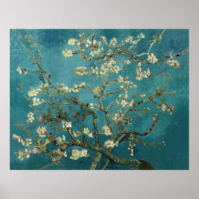 Póster Floreciente árbol de almendros por Van Gogh (Frente)