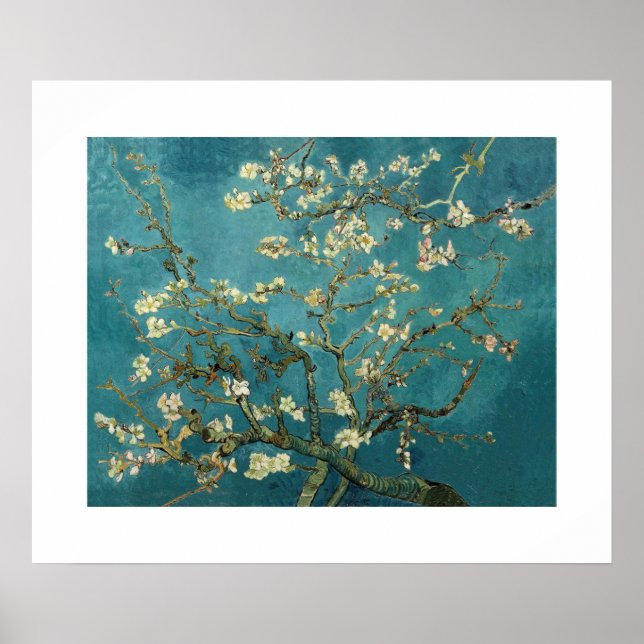Póster Floreciente árbol de almendros por Van Gogh (Frente)