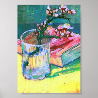 Póster Floreciente libro de vidrio Van Gogh Branch de alm
