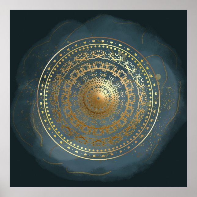 Póster Florecimiento del Ornato Azul y Oro (Frente)