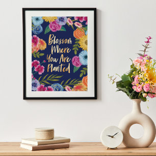 Póster Florecimiento Donde Se Plantan Floral Blossom