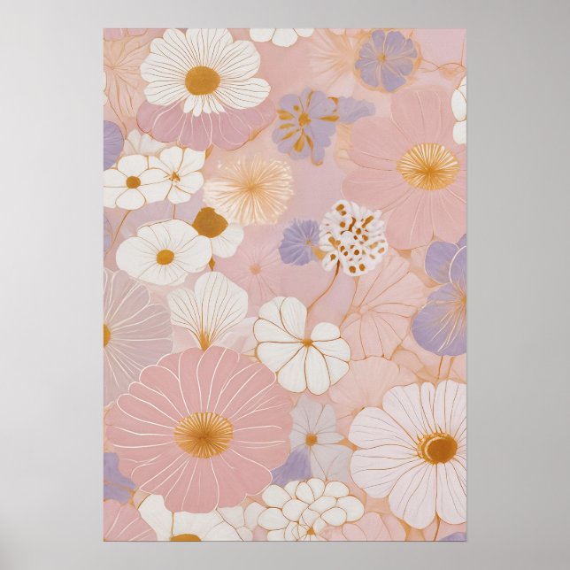 Póster Florecimiento Pastel Etéreo (Frente)