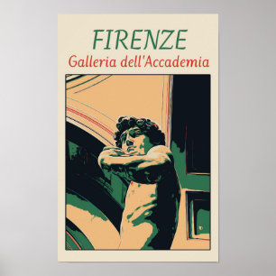 Póster Florence David Michelangelo ilustracion Italia