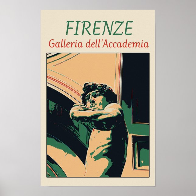 Póster Florence David Michelangelo ilustracion Italia (Frente)