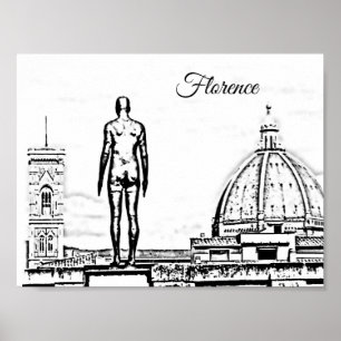 Póster Florence Duomo negro y blanco Gormley