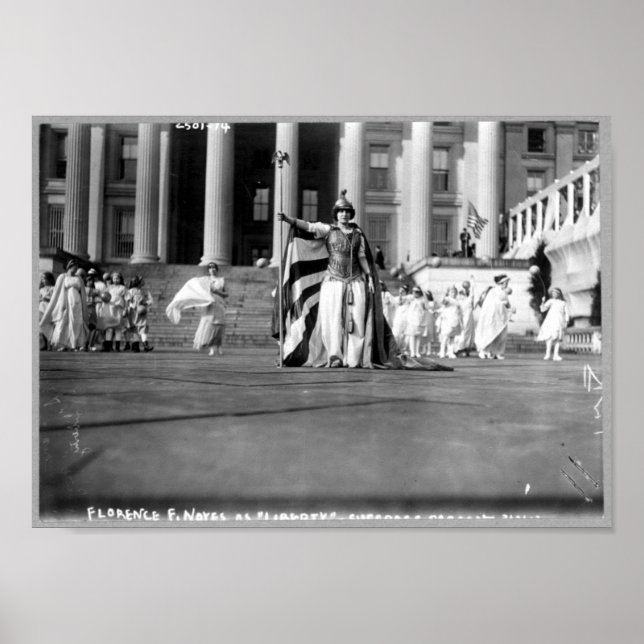 Póster Florence F. Noyes como "Libertad" en concurso de s (Frente)