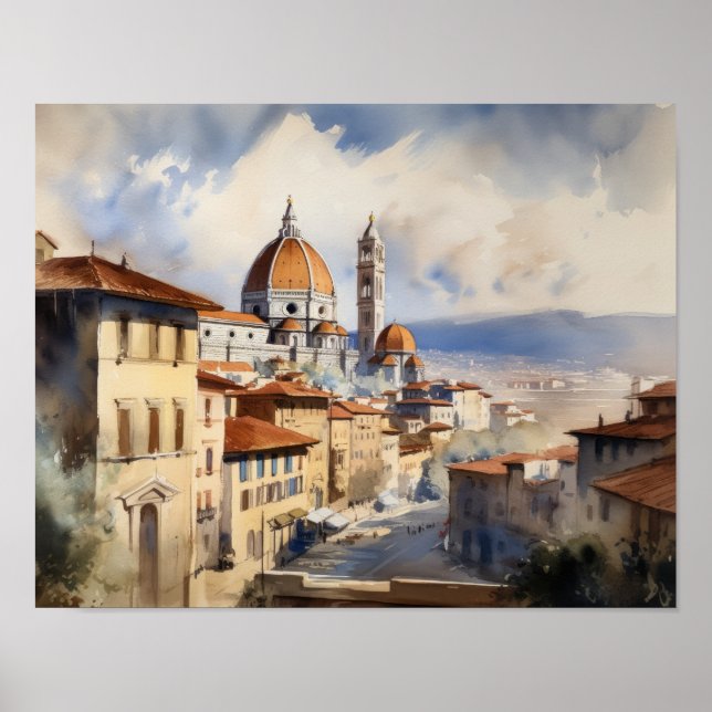Póster Florence Italy Landscape Art Print Poster (Frente)