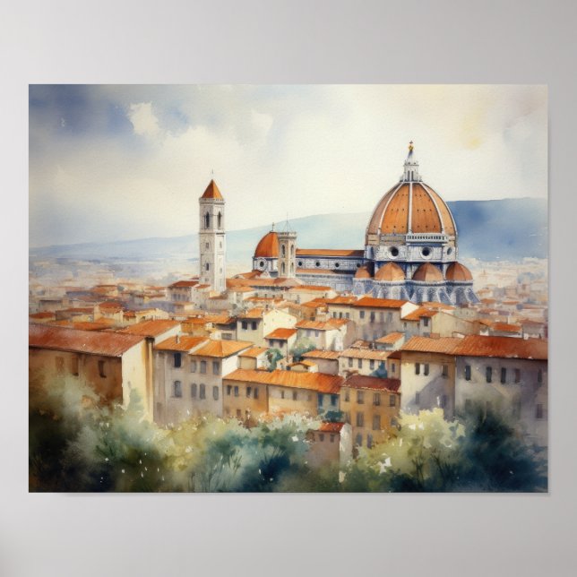 Póster Florence Italy Landscape Art Print Poster (Frente)