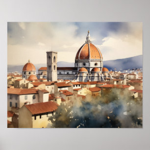 Póster Florence Italy Landscape Art Print Poster