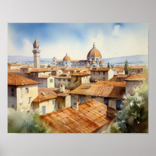 Póster Florence Italy Landscape Art Print Poster