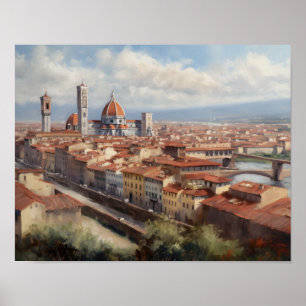 Póster Florence Italy Painting Art Print Poster