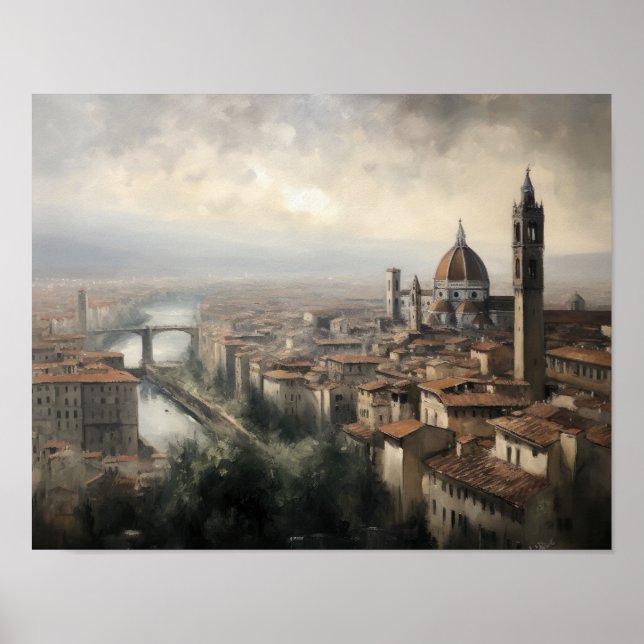Póster Florence Italy Painting Art Print Poster (Frente)