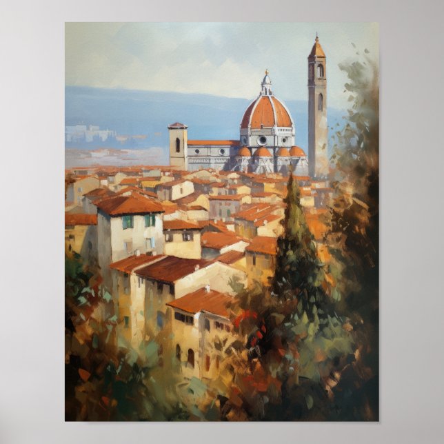 Póster Florence Italy Painting Art Print Poster (Frente)