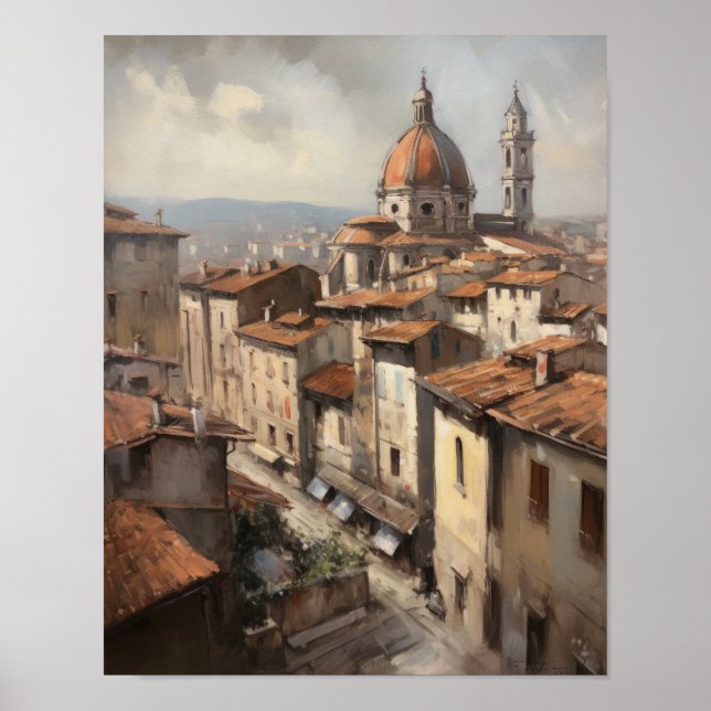 Póster Florence Italy Painting Art Print Poster (Frente)