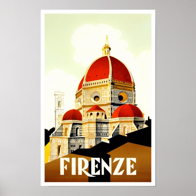 Póster Florence Italy vintage travel (Frente)