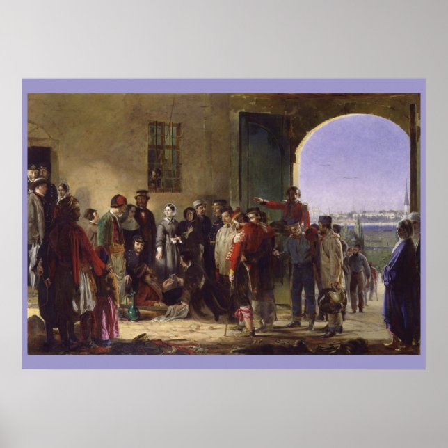 Póster Florence Nightingale recibe heridas en Scutari (Frente)