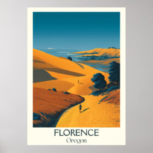 Póster Florence Oregon Vintage Coastal Dune Travel Art
