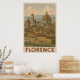 Póster Florence Vintage Travel