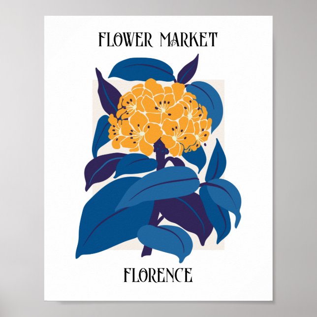 Póster Florencia editable del mercado de flores (Frente)