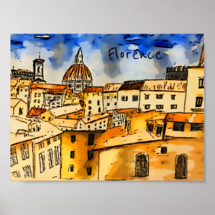 Póster Florencia Italia