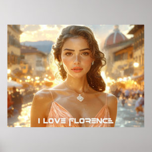 PÓSTER FLORENCIA - ITALIA - AMO FLORENCIA